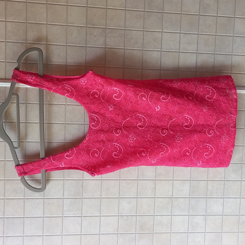Talula Hot pink lacy tank